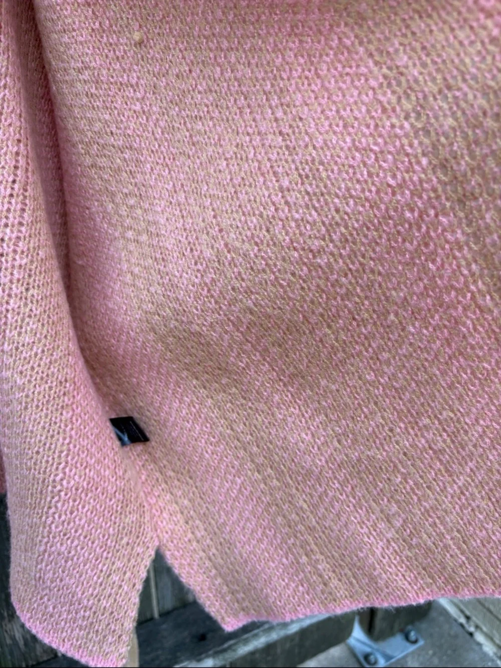 NWT POL Open Front Belted Sweater Pink Tan Size Small